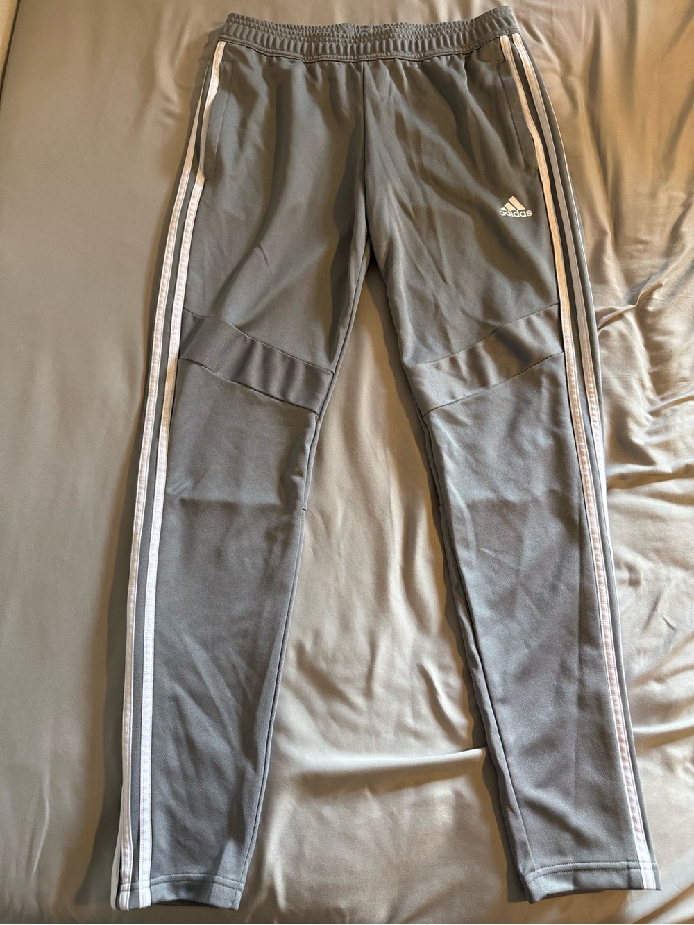 adidas Gray Sweatpants with White Stripes - Men's